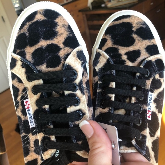 Velvet Leopard Superga 2750 Sneakers NIB / Cheetah - Picture 3 of 7